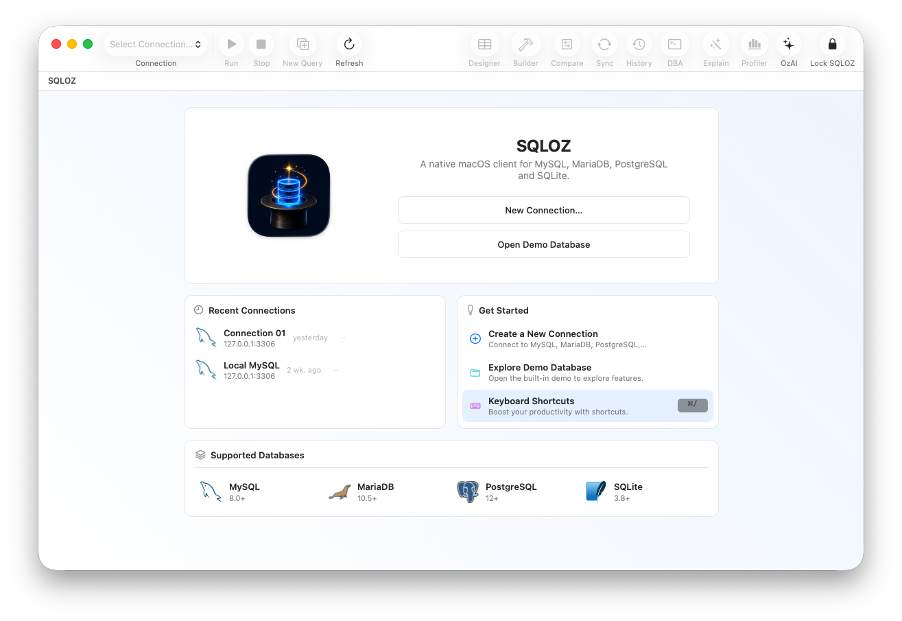 SQLOZ Supported Databases and Native Cross-Dialect Migration Hub