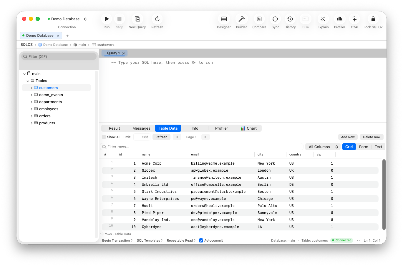 SQLOZ Native macOS Workspace - The Indie Hacker Command Center